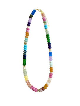 Kerry Dark Rainbow Beaded Necklace by Gemelli