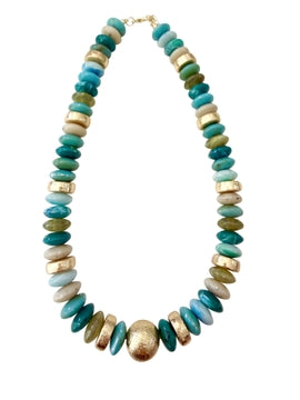 Tobie Beaded Turquoise Necklace by Gemelli