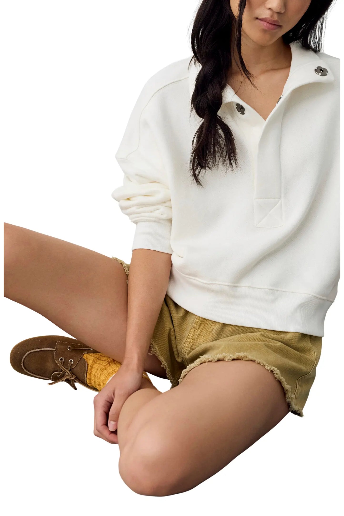 Free People Timeless Pullover in Clean Ivory