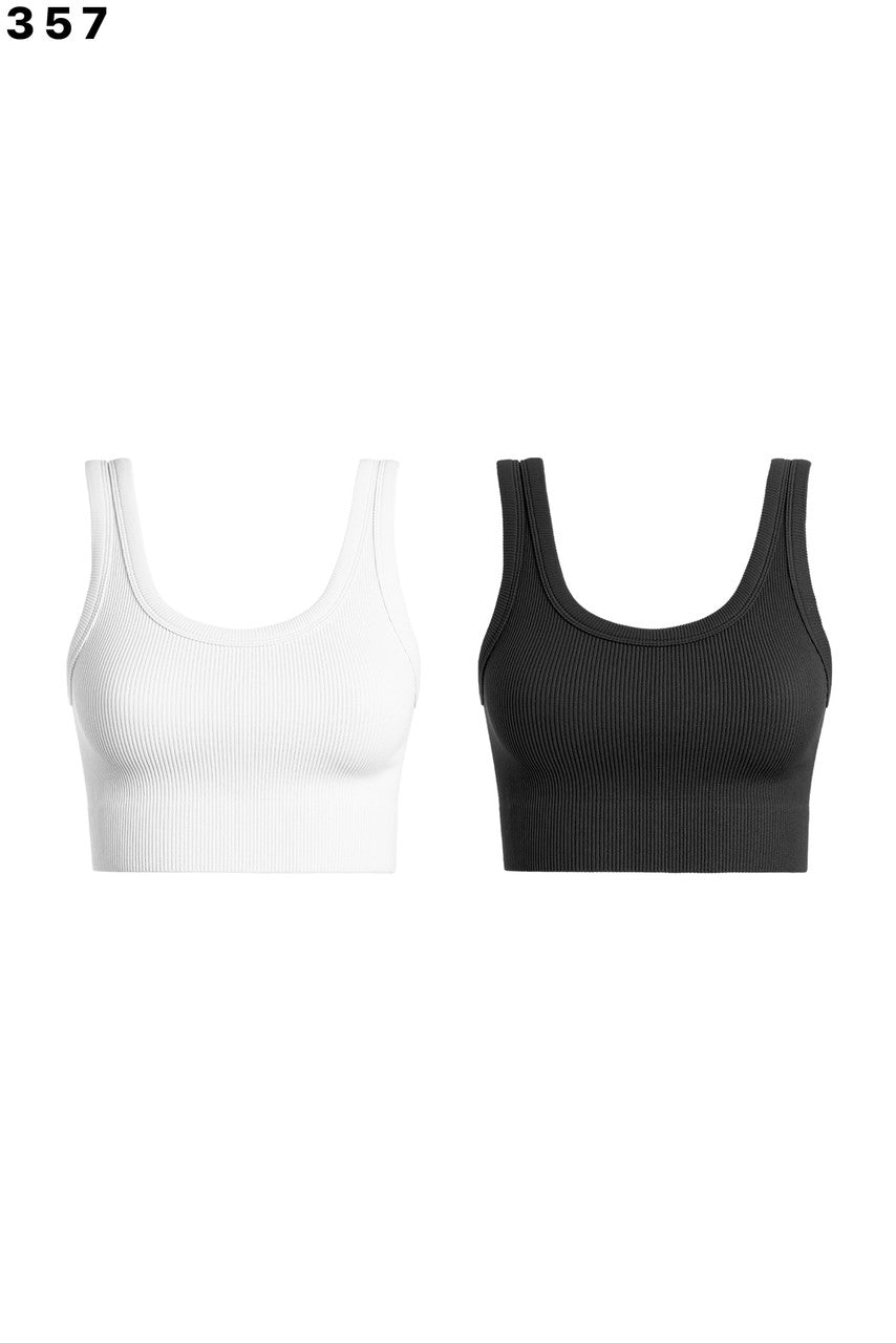 The Jacey Crop Ribbed Tank Top in White | One Size