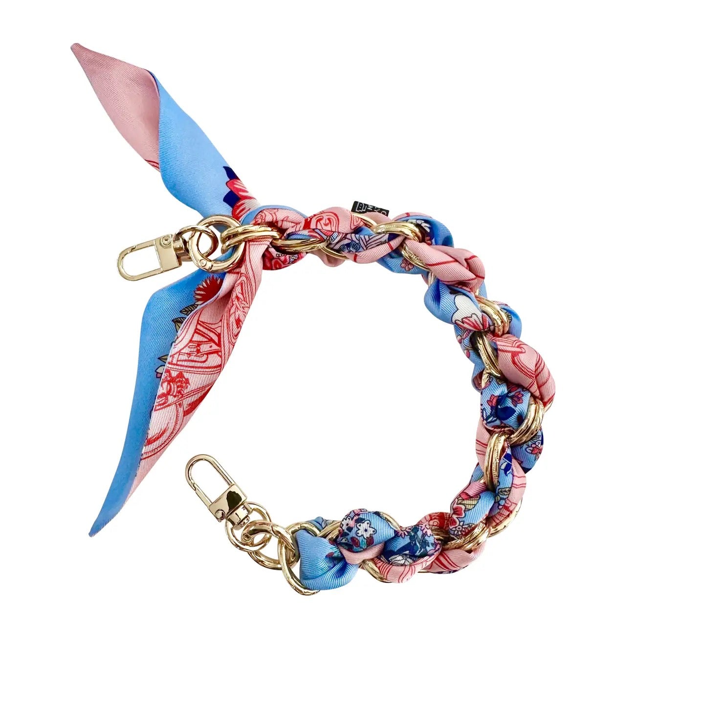 Phone Chain Scarf Chain Wristlet by Gemelli in Pink/Blue