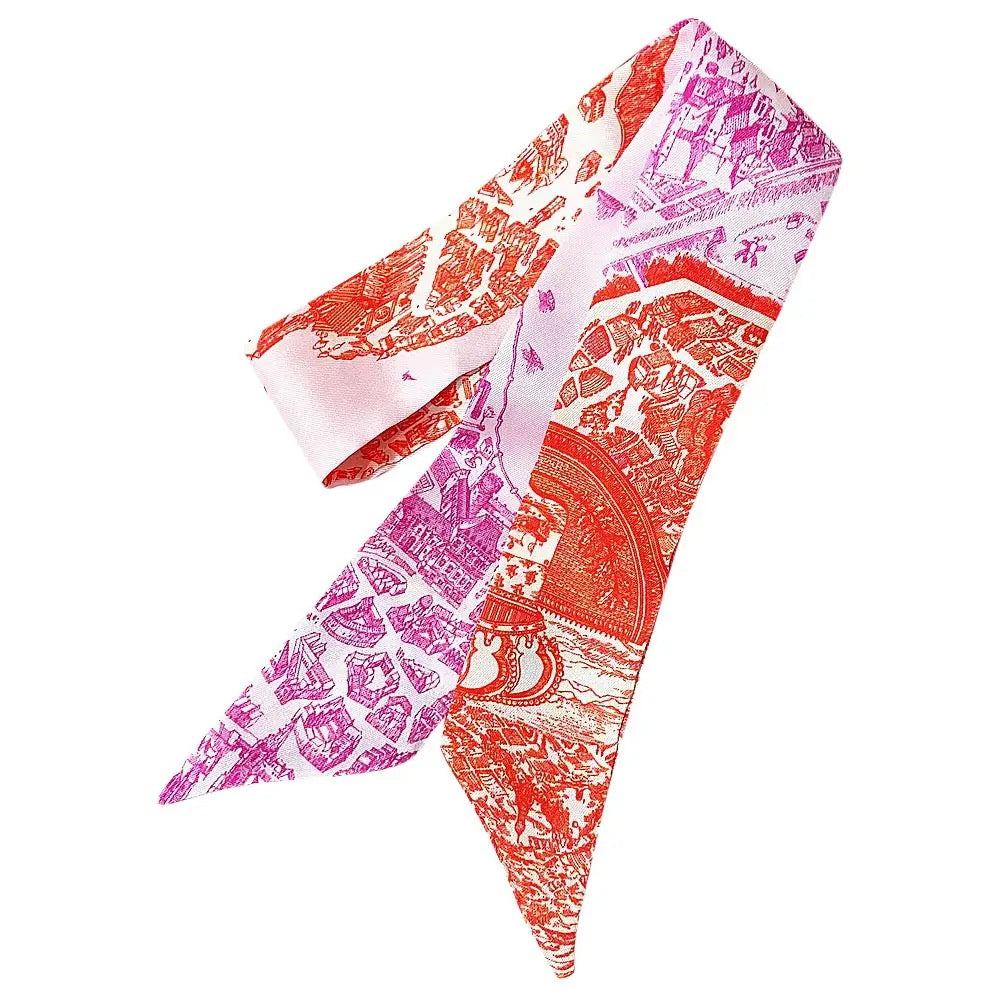 Knotted Pink Orange Scarf by Gemelli