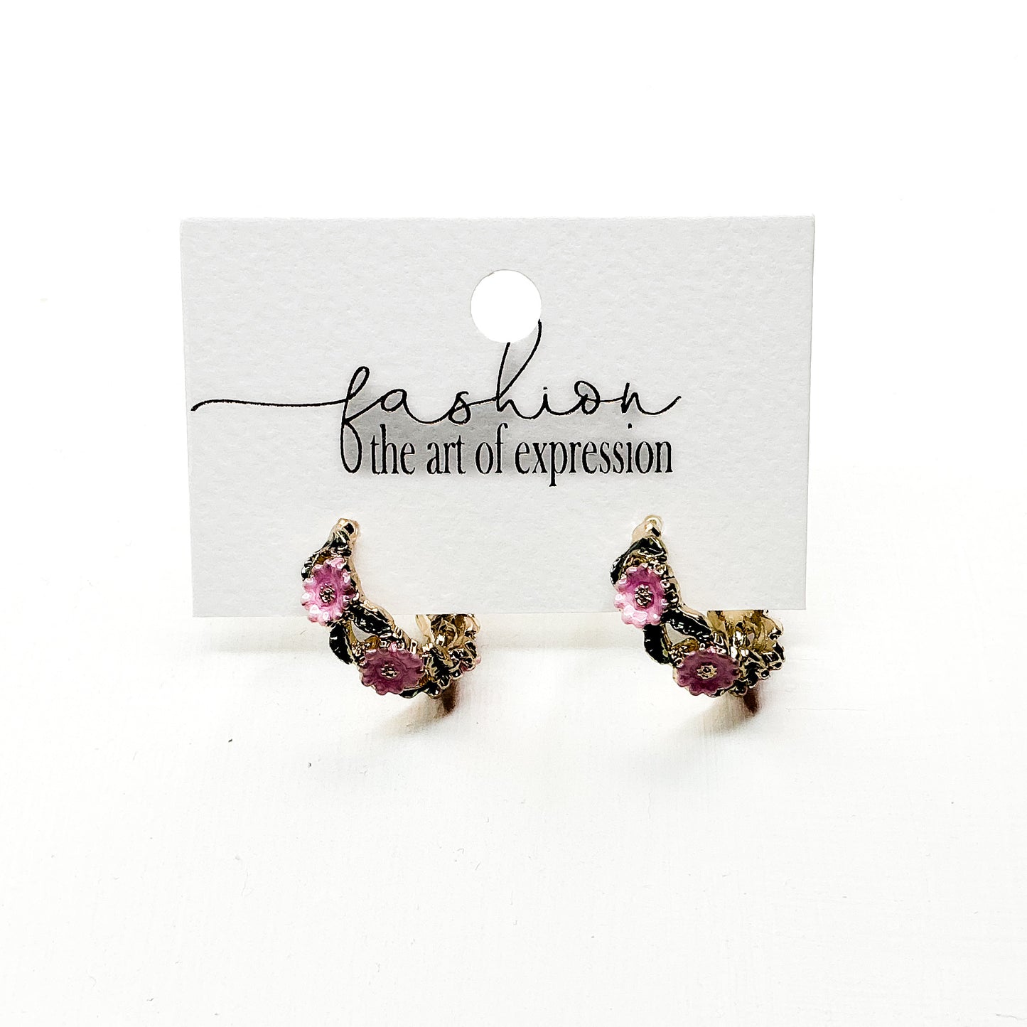 Elegant Gold Flower Hoops