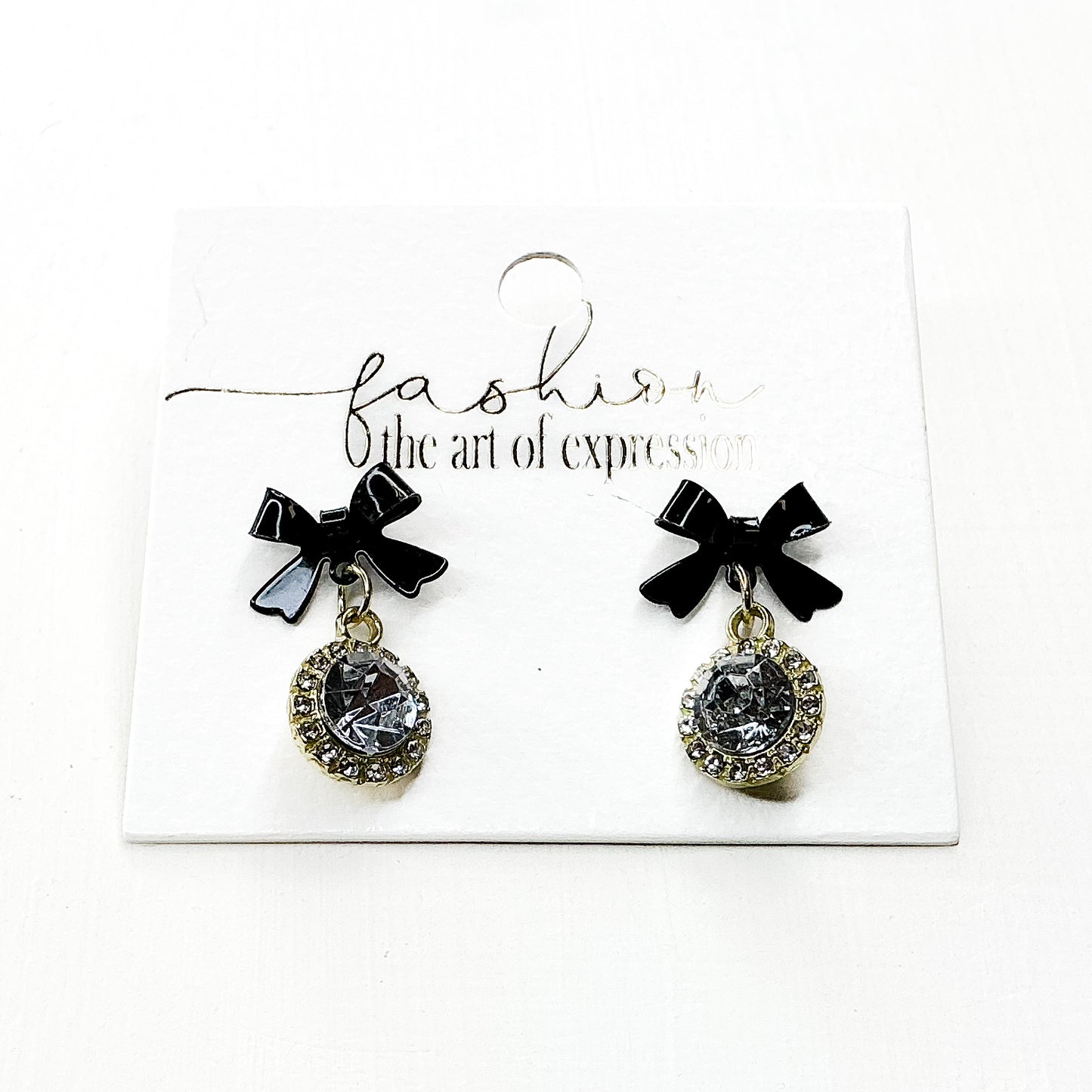 Black Bow Diamond Dangles