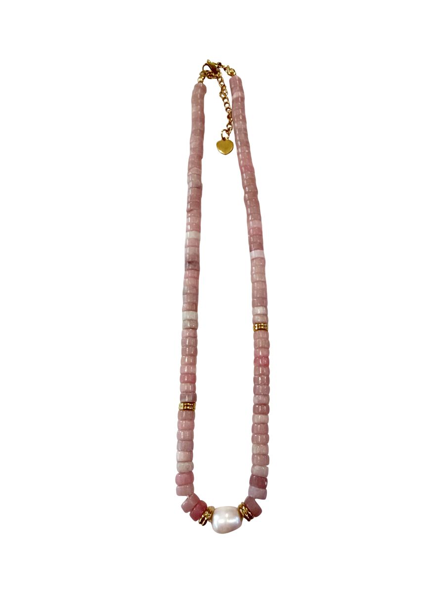 Becky Necklace in Pink Pearl by Gemelli