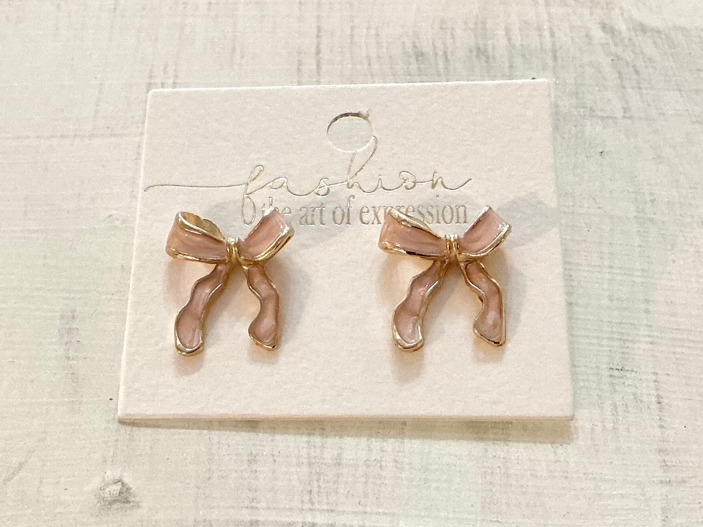 Dainty Pink Bow Studs