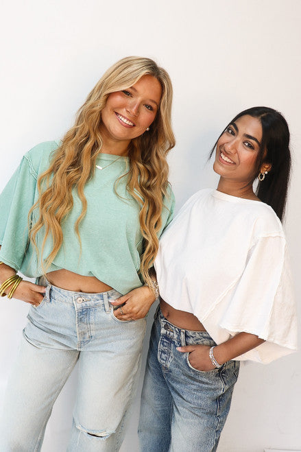 Free People Oversized Tee in Turquoise