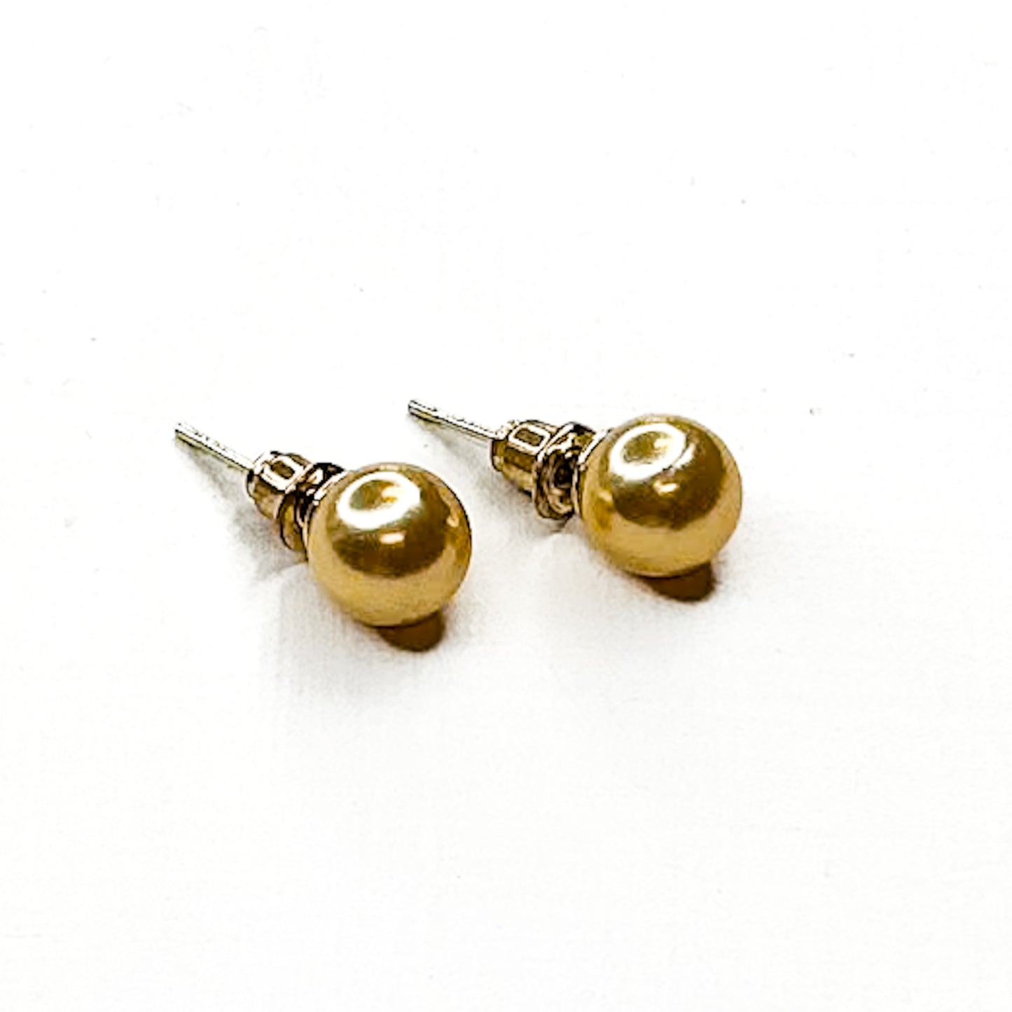 Gold Pearl Stud Earrings