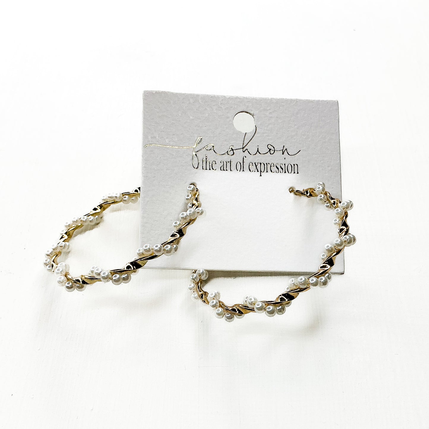 Gold Branching Pearl Hoops