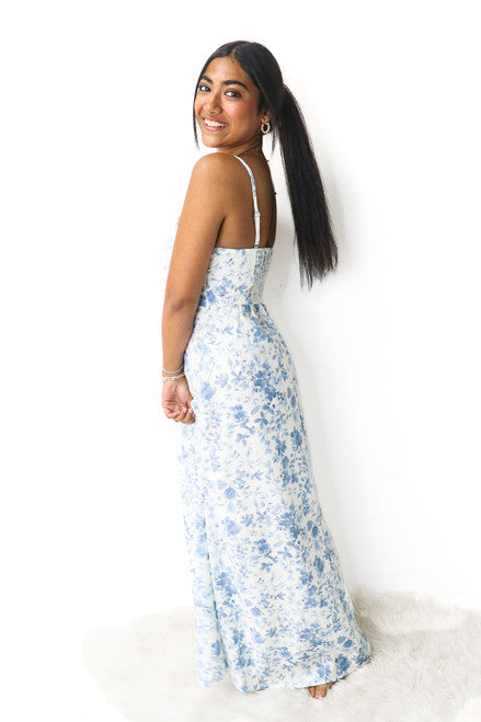 Blue Floral Maxi Dress