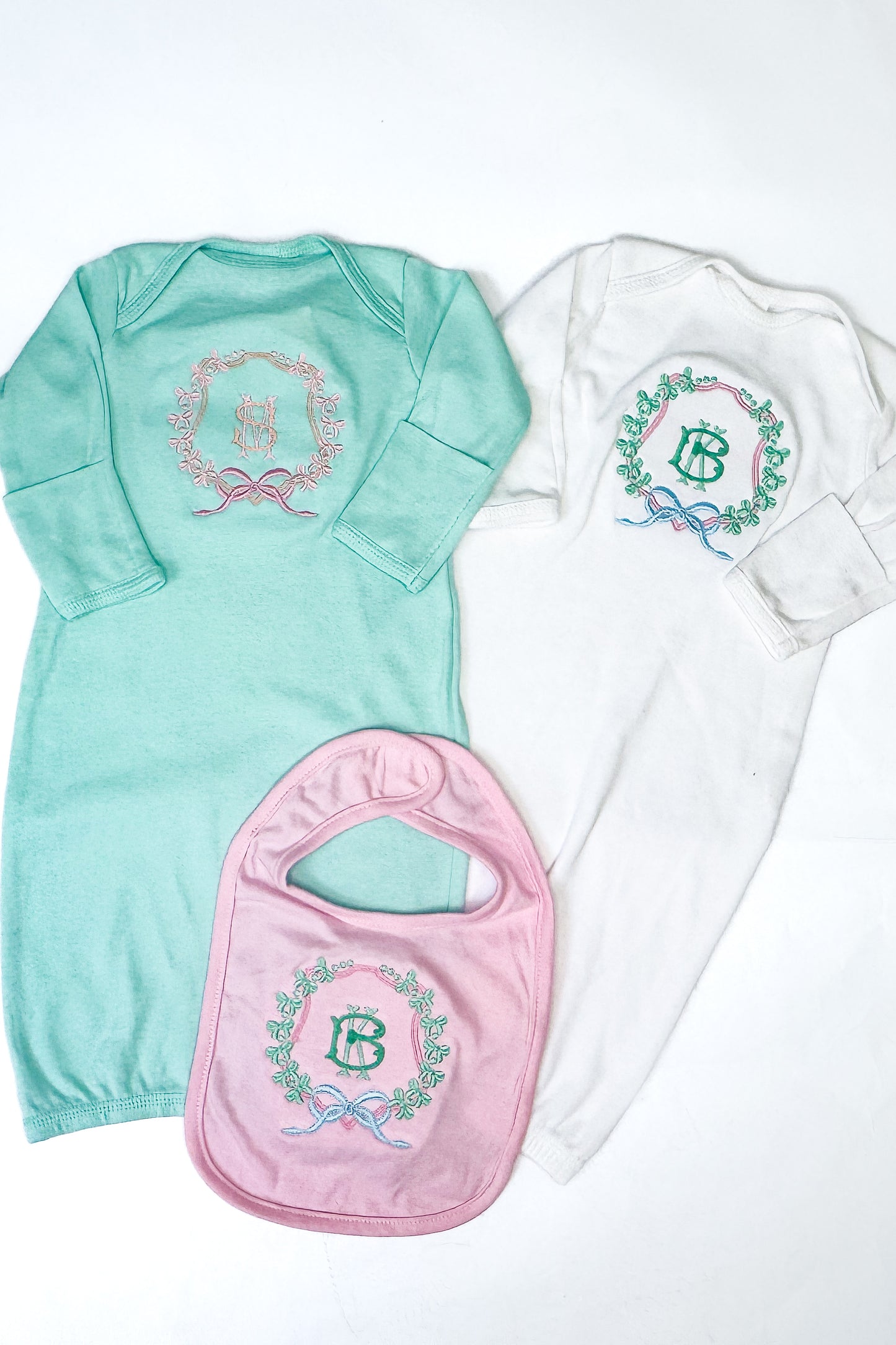Monogrammed Baby Bib with Optional Design