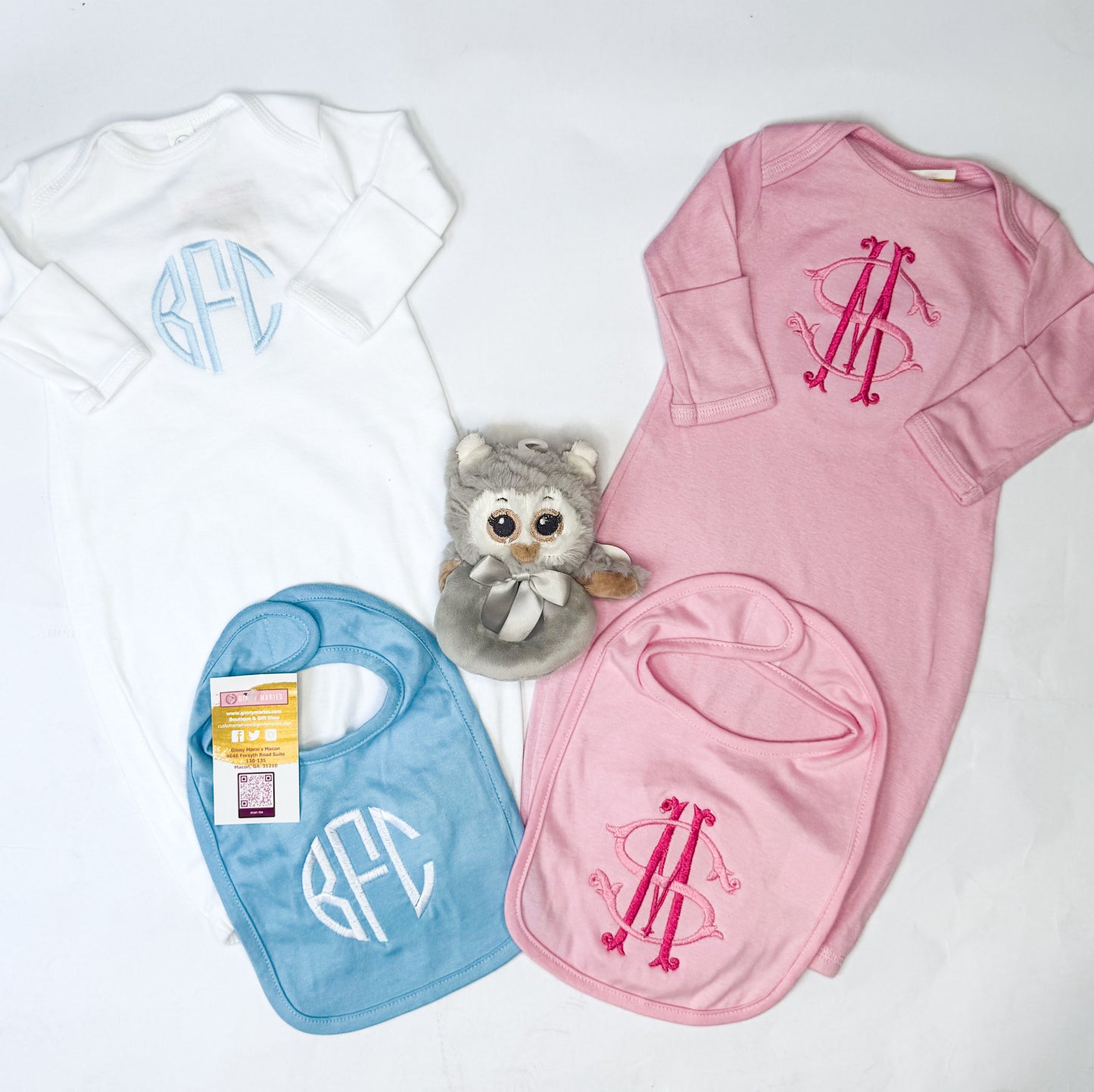 Monogrammed Baby Gown with Optional Design