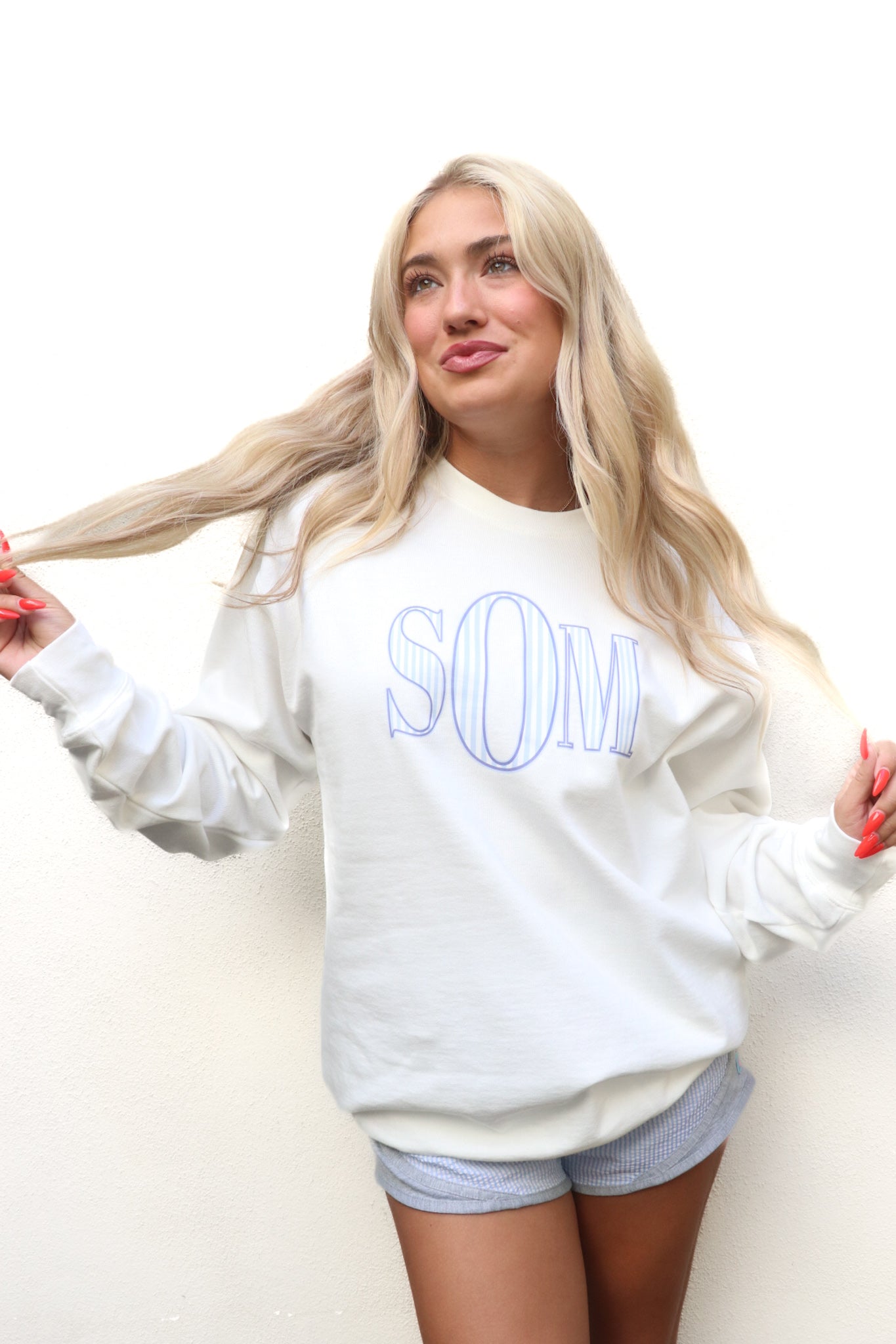 Stripe Monogram Comfort Colors Crewneck