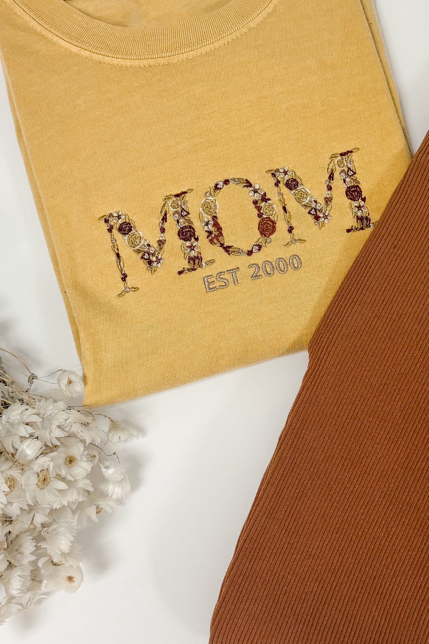 Custom Comfort Colors Floral Mom Tee