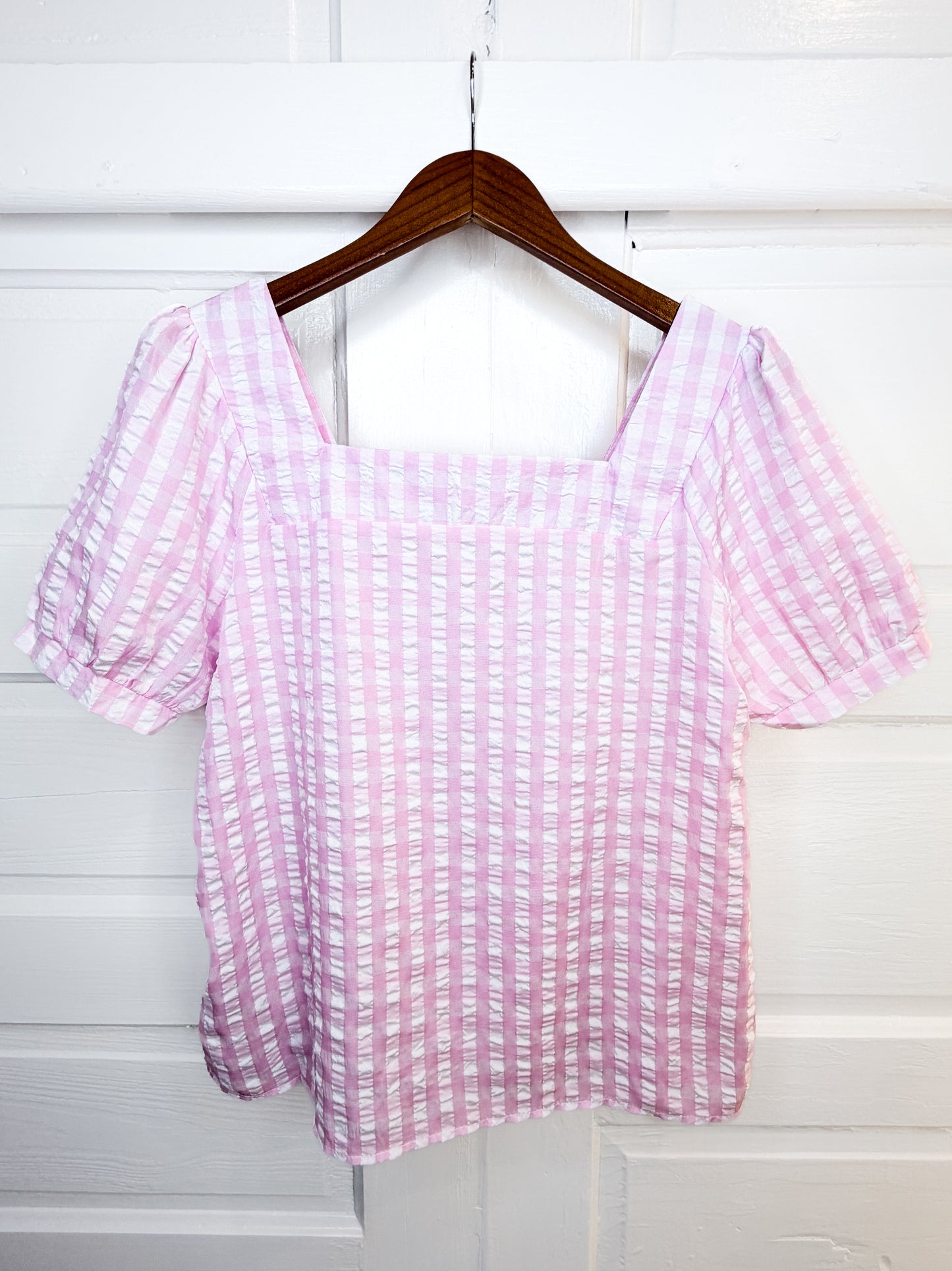 Pink Gingham Baby Doll Top