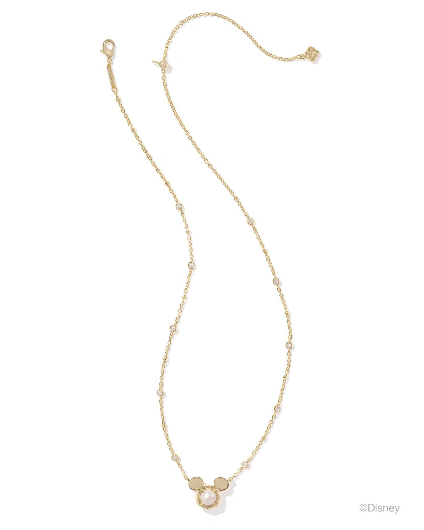 Kendra Scott Mickey Mouse Pendant Necklace in Gold and Pearl