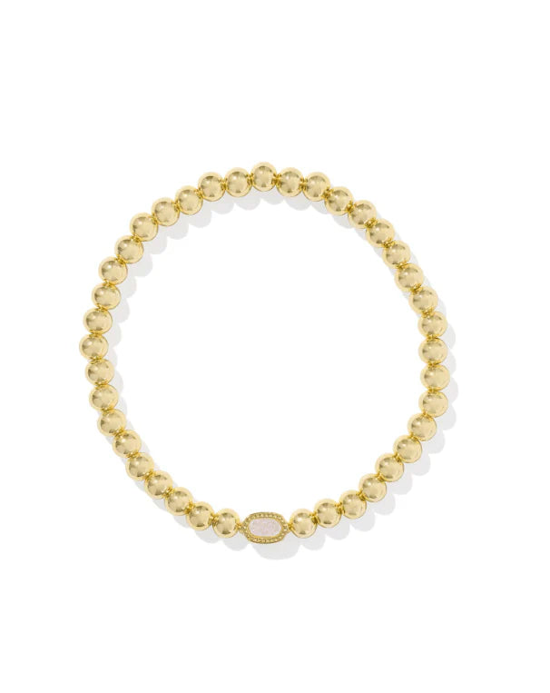 Kendra Scott Mini Elaina Gold Stretch Bracelet in Iridescent Drusy