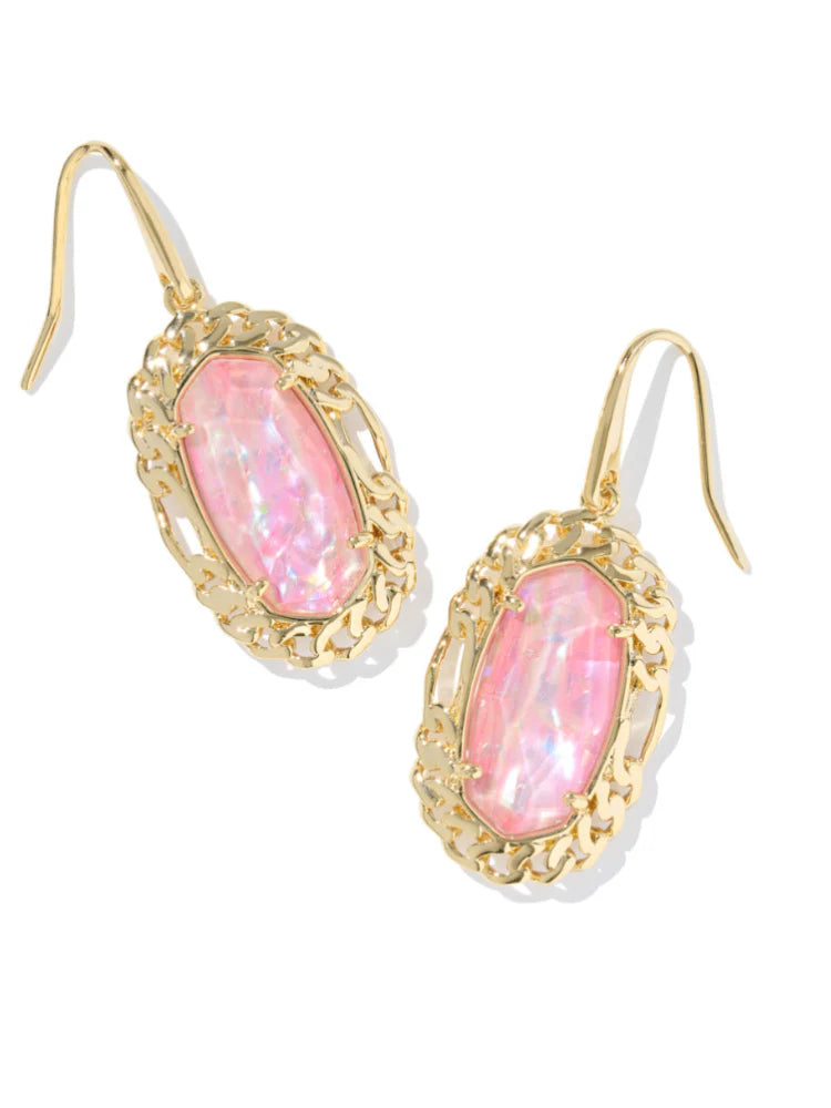 Kendra Scott Dani Figaro Gold Frame Drop Earring in Pink