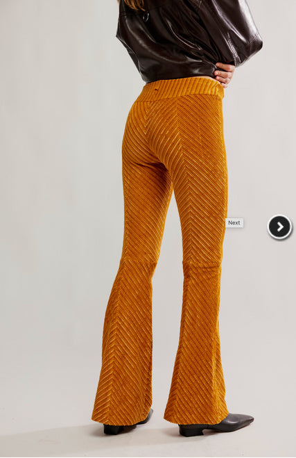 Free People Penny Pull on Velvet Pants in Bronzer