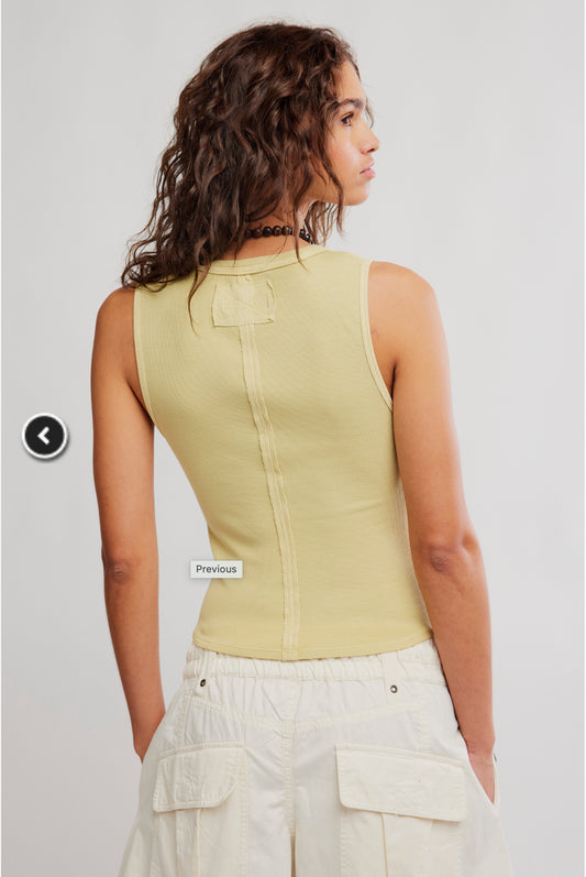 Free People Henley Tank in Sicilian Yellow