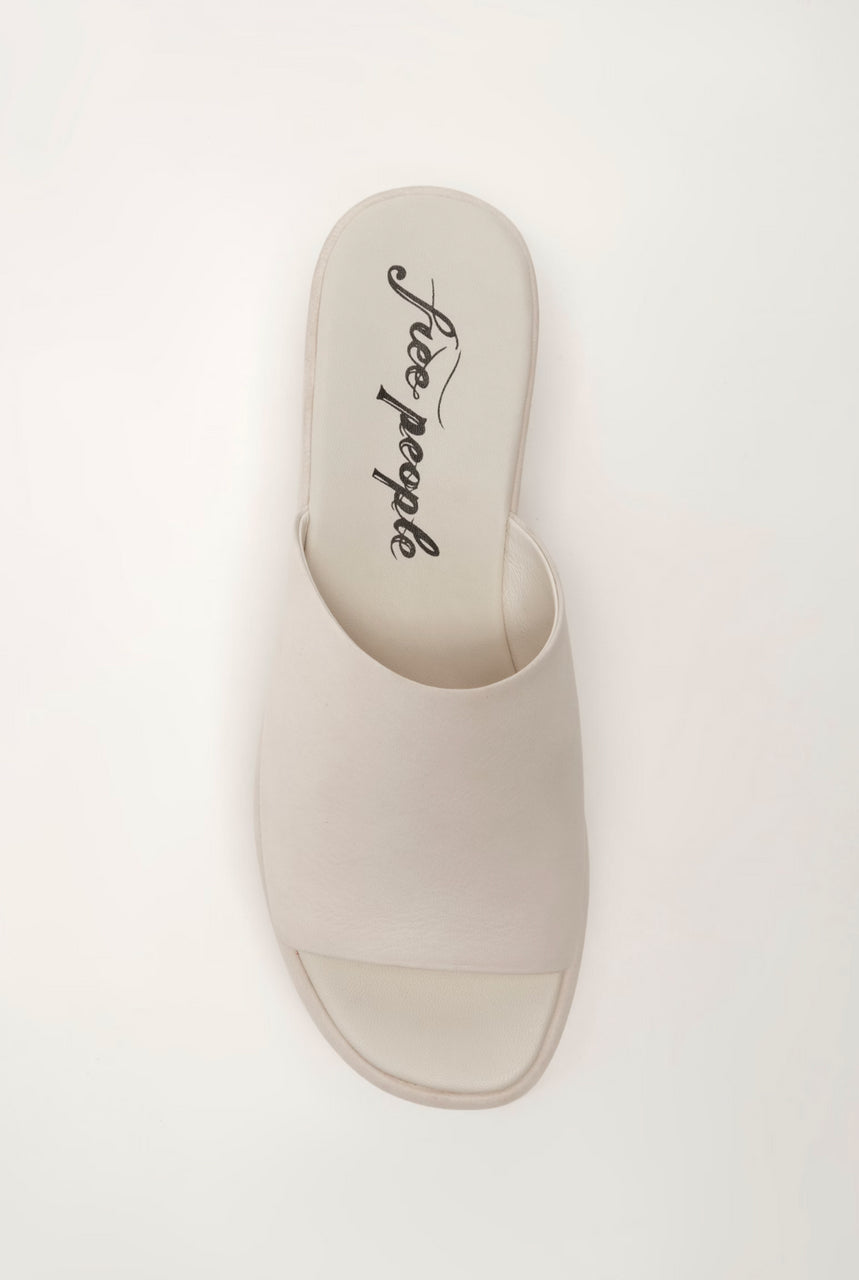 Free People Leather Harbor Platform Sandals in Vanilla