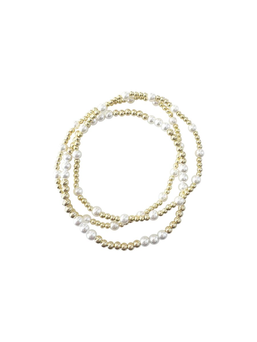 Triple Bracelet in Pearl by Gemelli