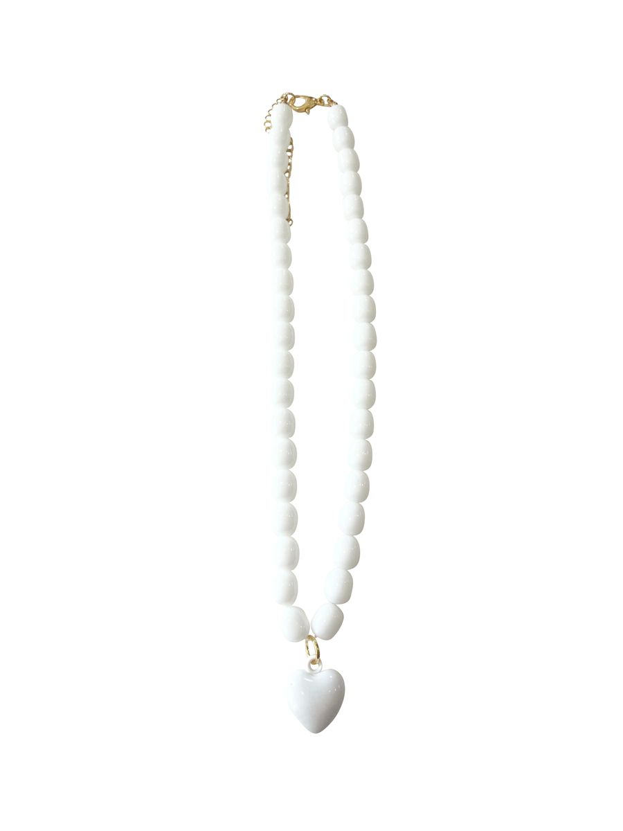 Tyler Necklace in White by Gemelli