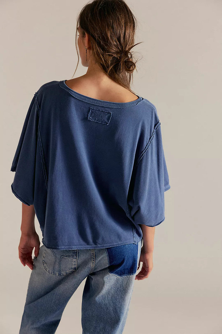 Free People Oversized Tee in Navy