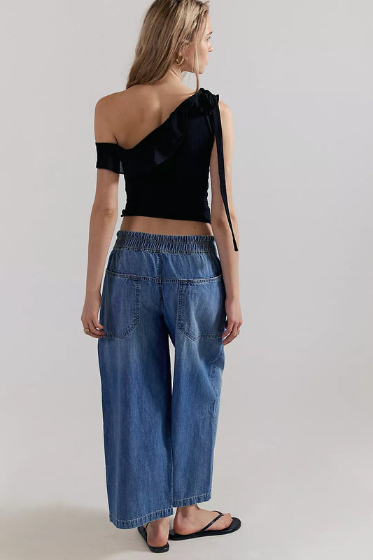 Free People Easy Peasy Pull-On Jeans in No Problem