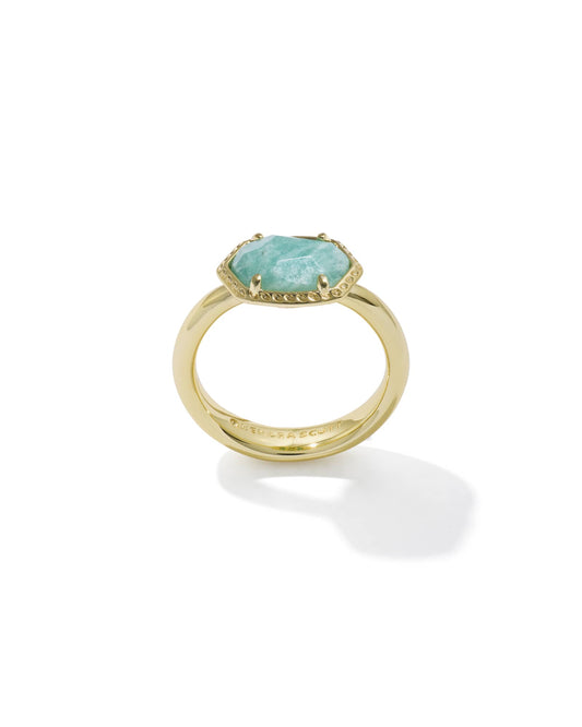 Kendra Scott Daphne Frame Band Ring in Teal | Size 8
