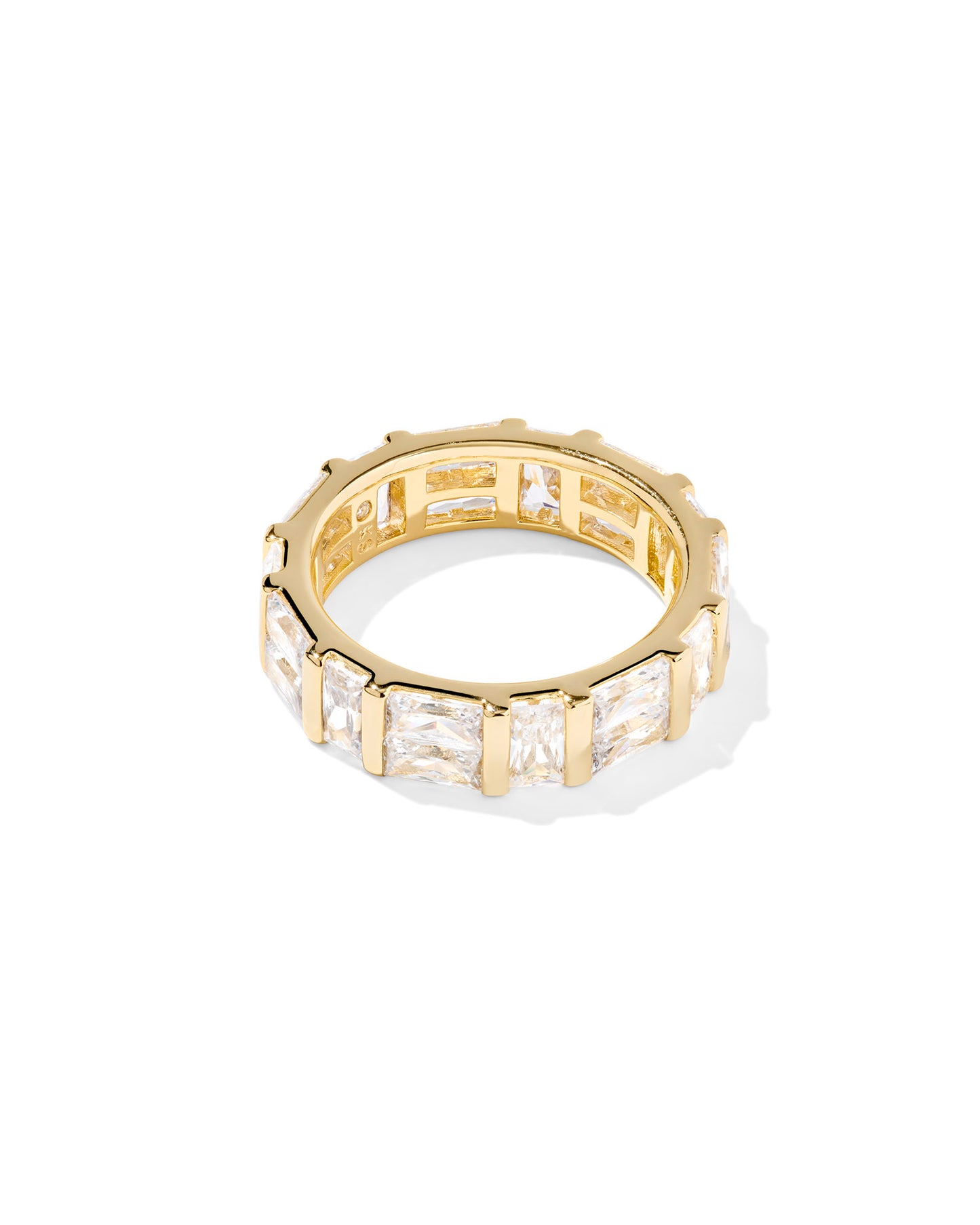 Kendra Scott Jamie Band Ring in Gold White CZ | Size 6