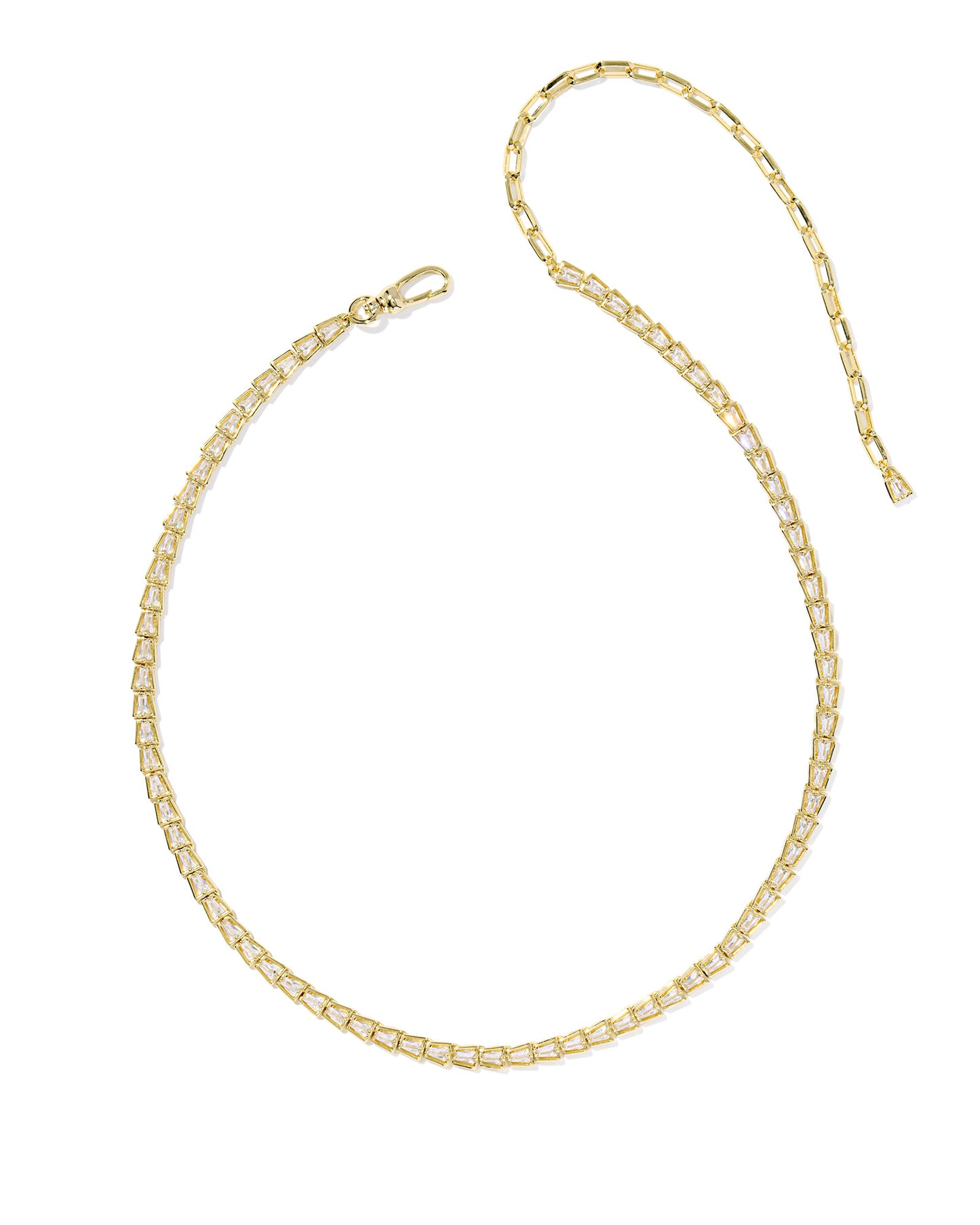 Kendra Scott Bella Tennis Necklace in Gold White CZ