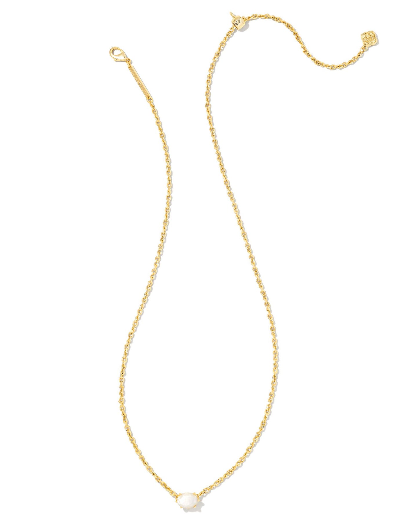 Kendra Scott Cailin Crystal Pendant Necklace in Gold Ivory Mother of Pearl