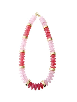 Calloway Pink Beaded Necklace by Gemelli