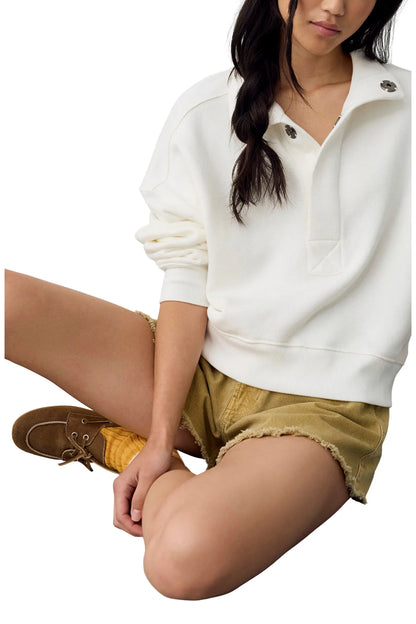 Free People Timeless Pullover in Clean Ivory