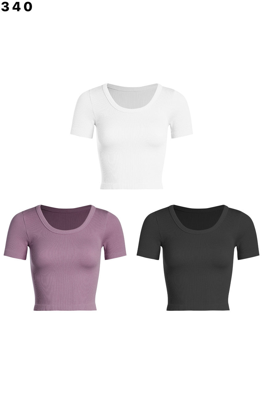 The Jacey Baby Tee Ribbed Top in Vintage Lilac | One Size