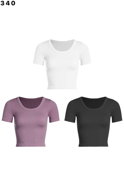 The Jacey Baby Tee Ribbed Top in Vintage Lilac | One Size