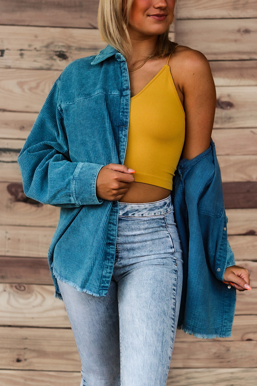 The Audrey Crop in Mustard | One Size