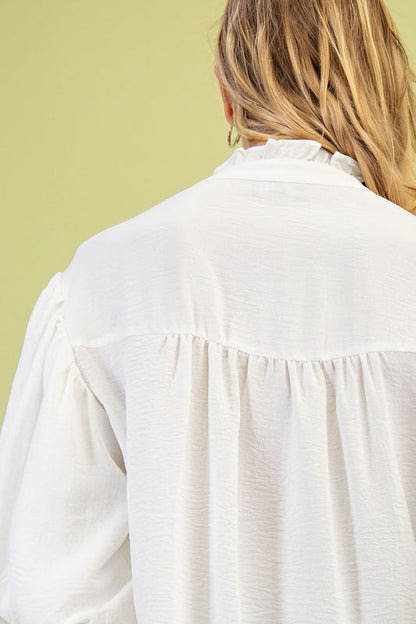 Flowy Balloon Sleeve Blouse