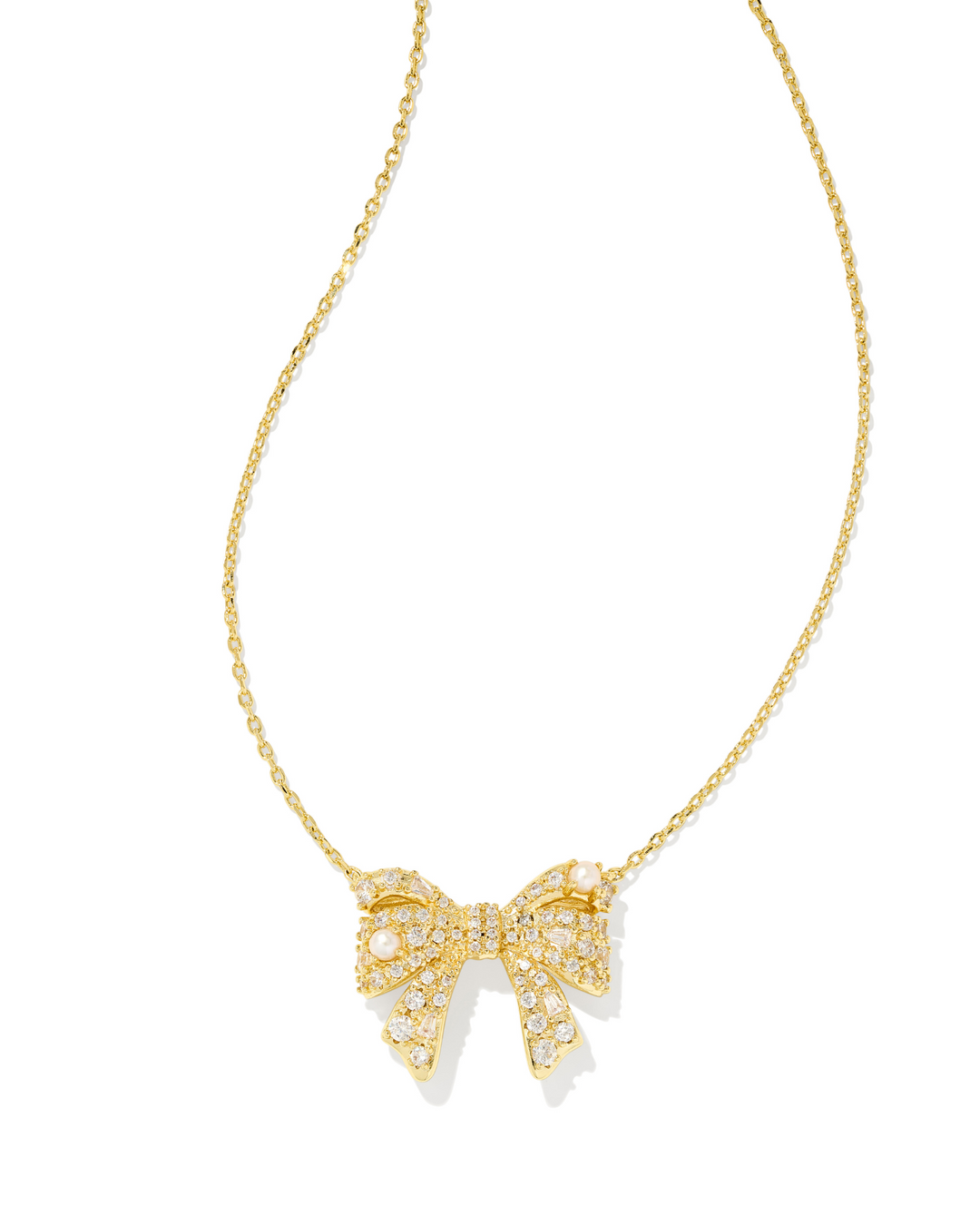 Kendra Scott Krista Bow Pendant Necklace in Gold