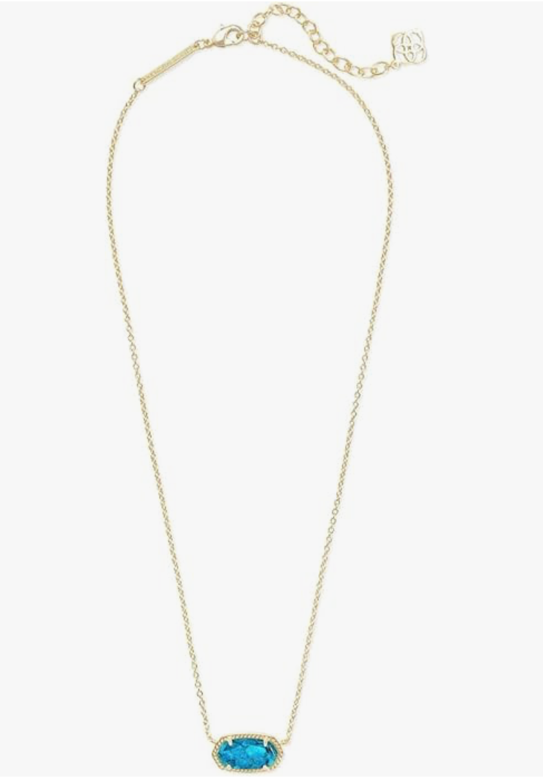 Kendra Scott Elisa Pendant Necklace in Gold Bronze Veined Turquoise