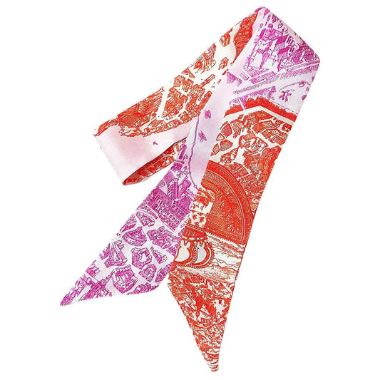 Knotted Pink Orange Scarf by Gemelli