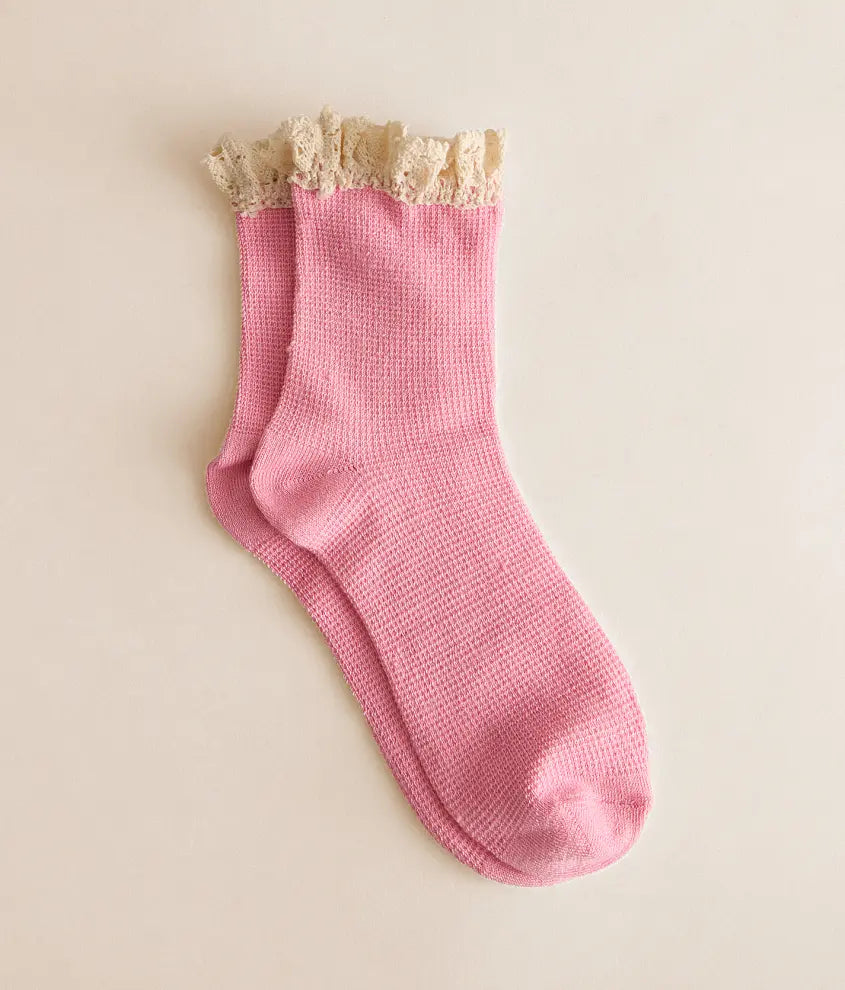Free People Beloved Waffle Knit Ankle Socks