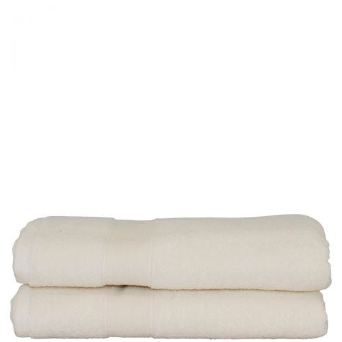 Monogram Luxury White Bath Towel Set of 2