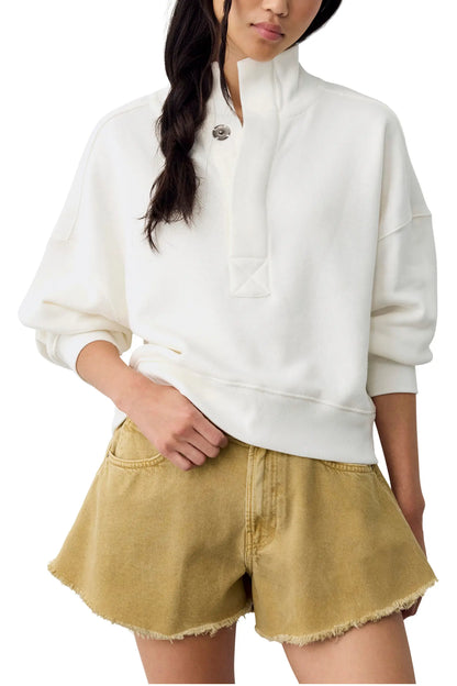 Free People Timeless Pullover in Clean Ivory