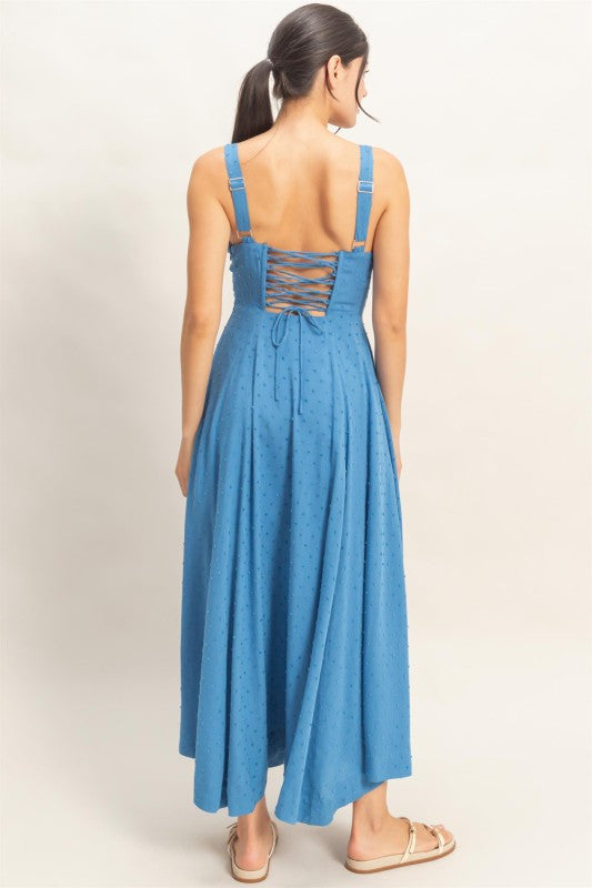 Chambray Maxi Dress with Slit