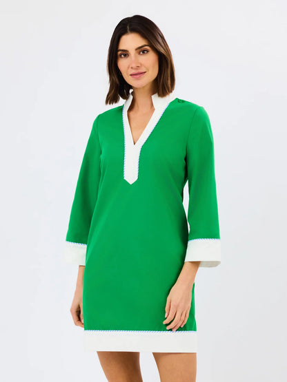 Brenda Dress | Green + White