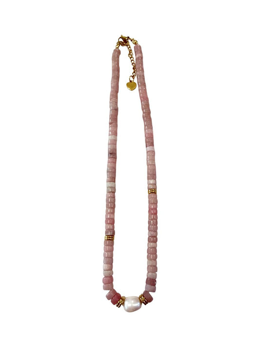 Becky Necklace in Pink Pearl by Gemelli