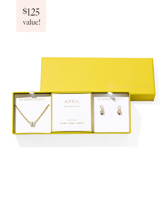 Kendra Scott Cailin Gift Set of 2 in Gold White CZ