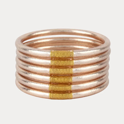 Budha Girl All Weather Bangles in Champagne | Set of 6 | Medium